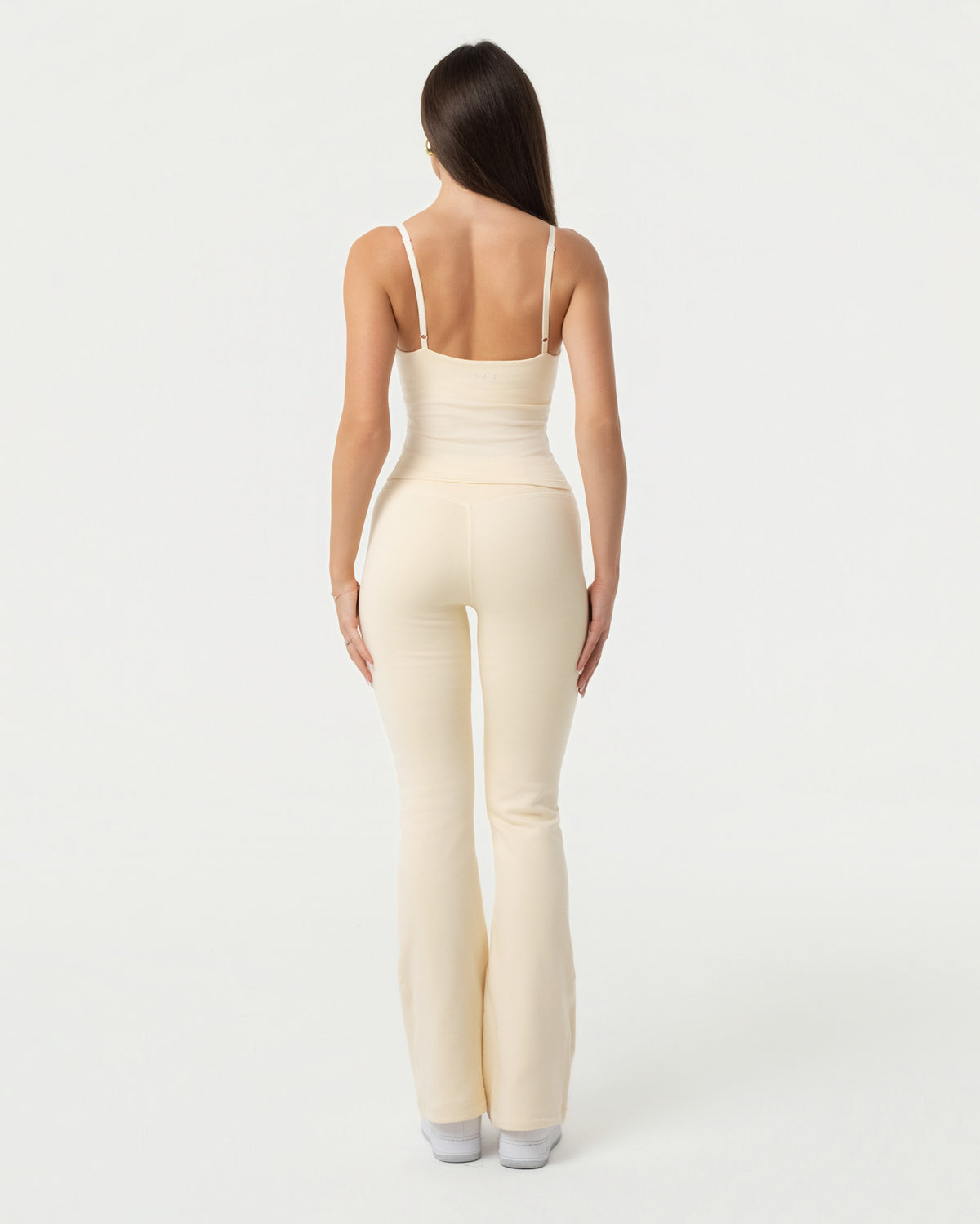 Organic Cotton Cami Top & Flare Leggings Set - Buttercream