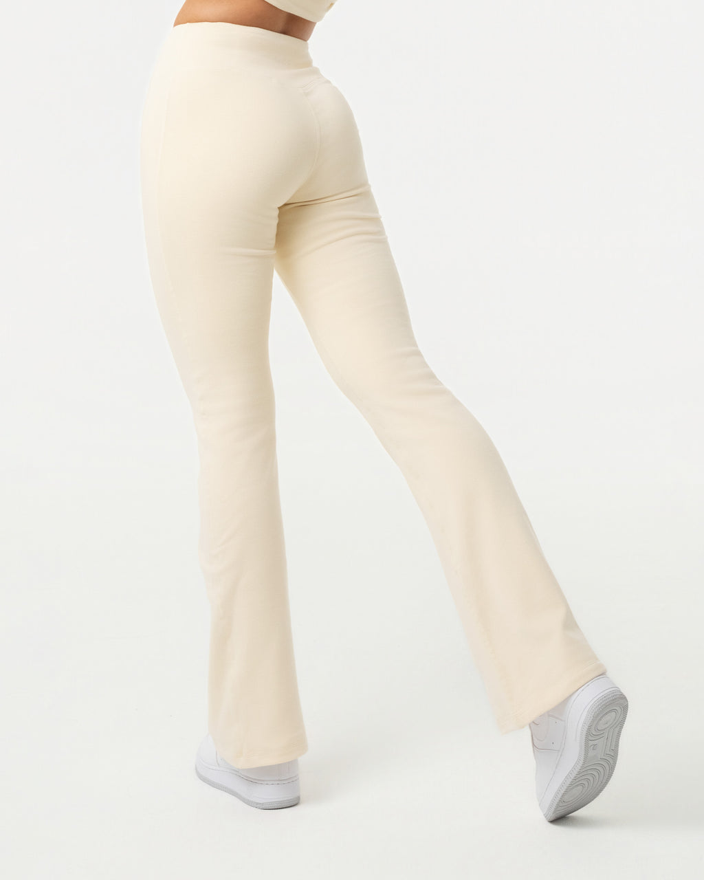 Organic Cotton Flare Leggings - Buttercream