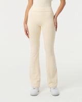 Organic Cotton Flare Leggings - Buttercream