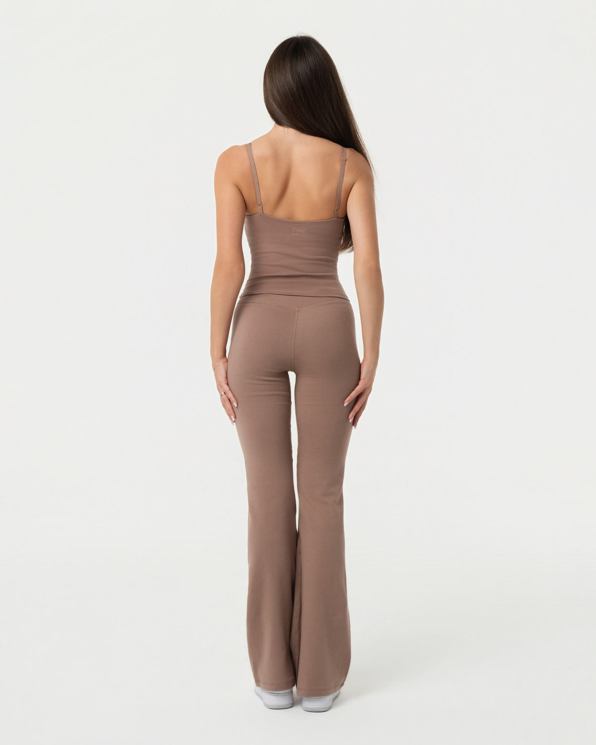 Organic Cotton Cami Top & Flare Leggings Set - Truffle