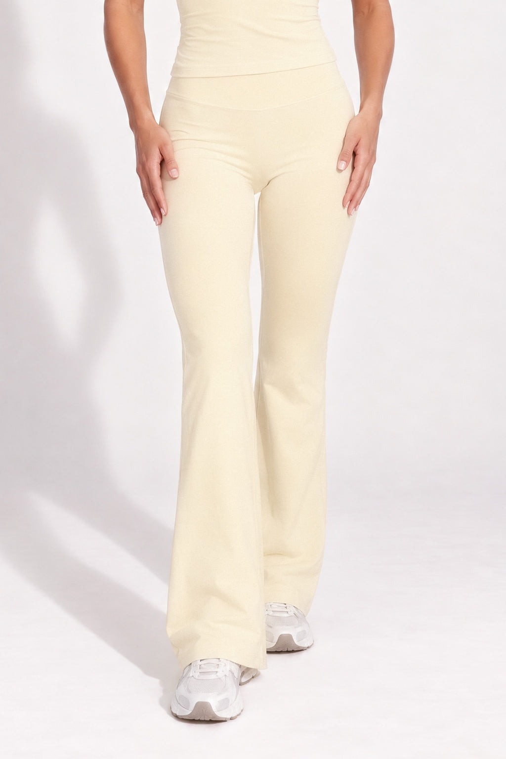 Organic Cotton Flare Leggings - Buttercream