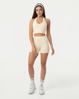 Organic Cotton Halter Top & Shorts Set | Buttercream