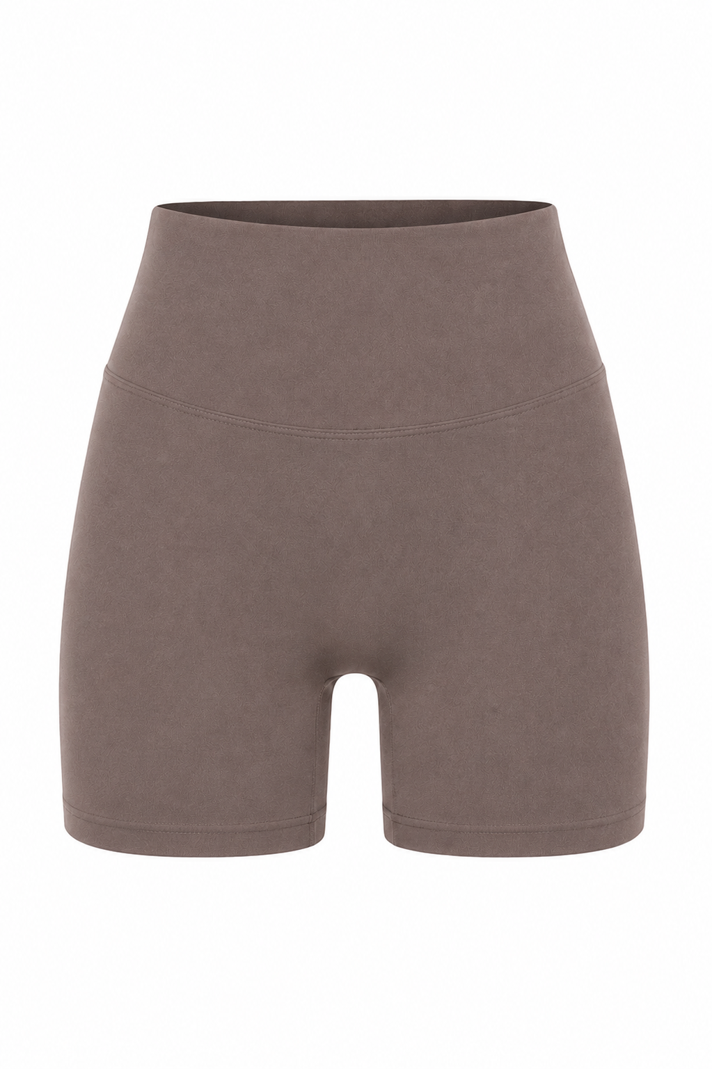 Truffle organic cotton high-waisted shorts, product flat lay.