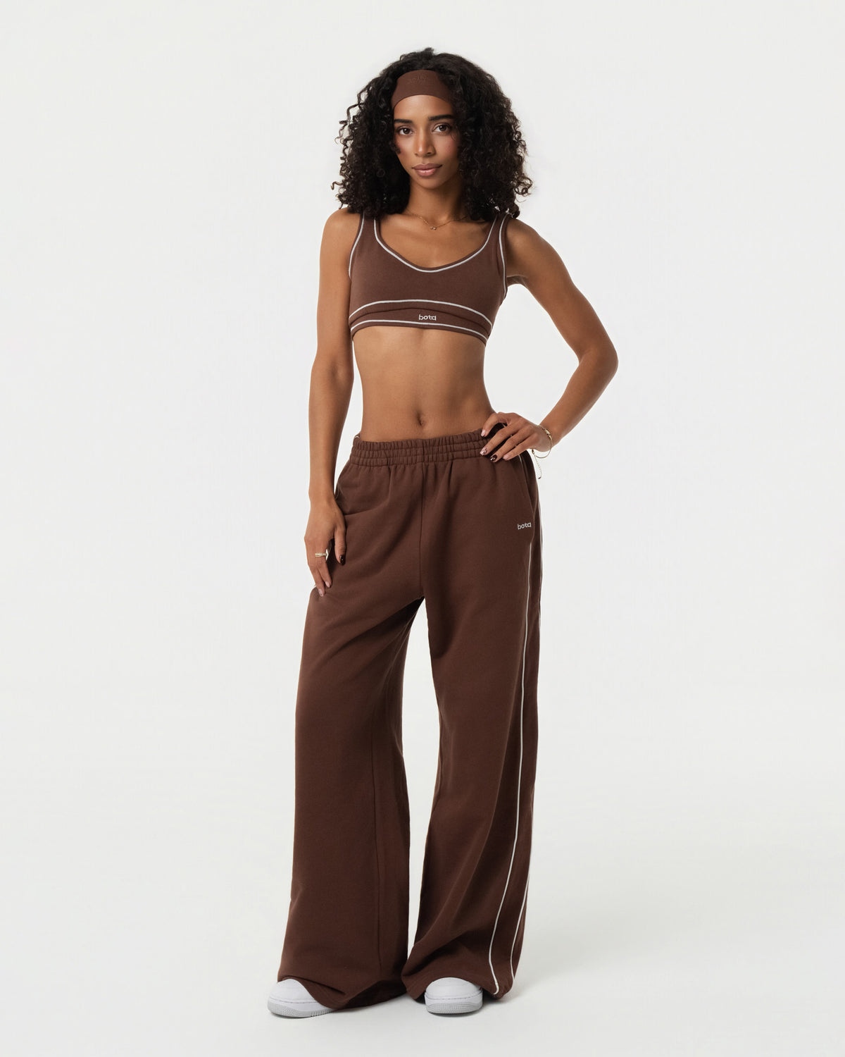 Organic Cotton Sports Bra - Chestnut