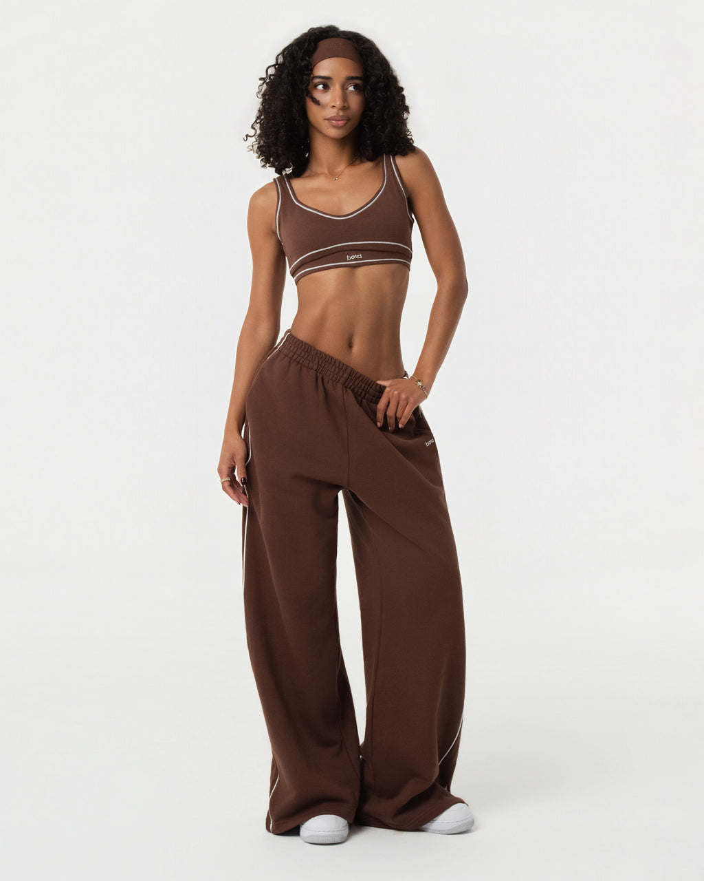 100% Organic Cotton Oversized Sweatpants - Chestnut