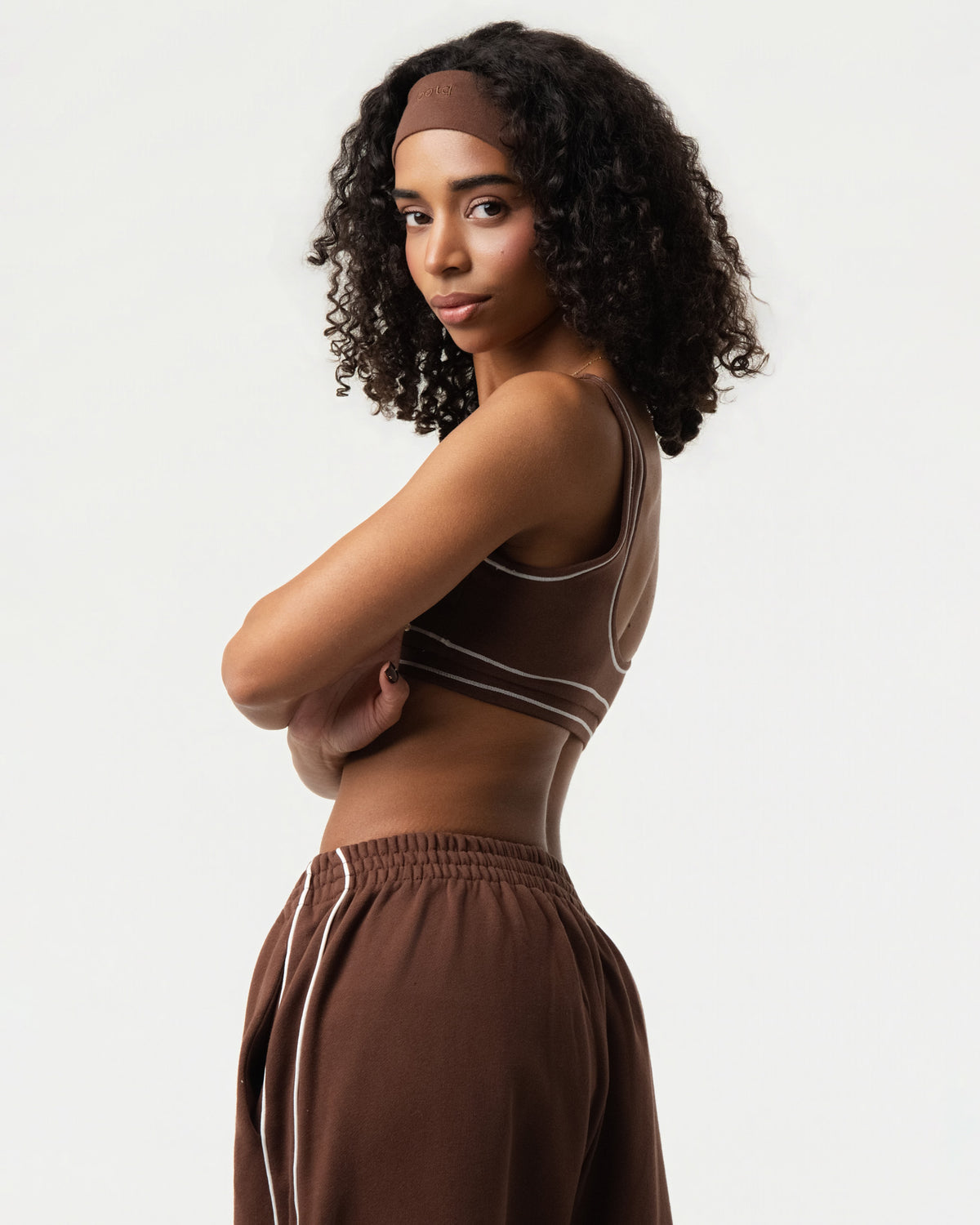 Organic Cotton Sports Bra - Chestnut