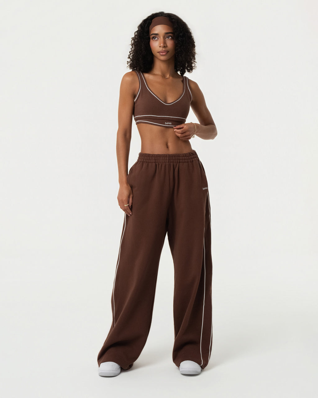 100% Organic Cotton Oversized Sweatpants - Chestnut