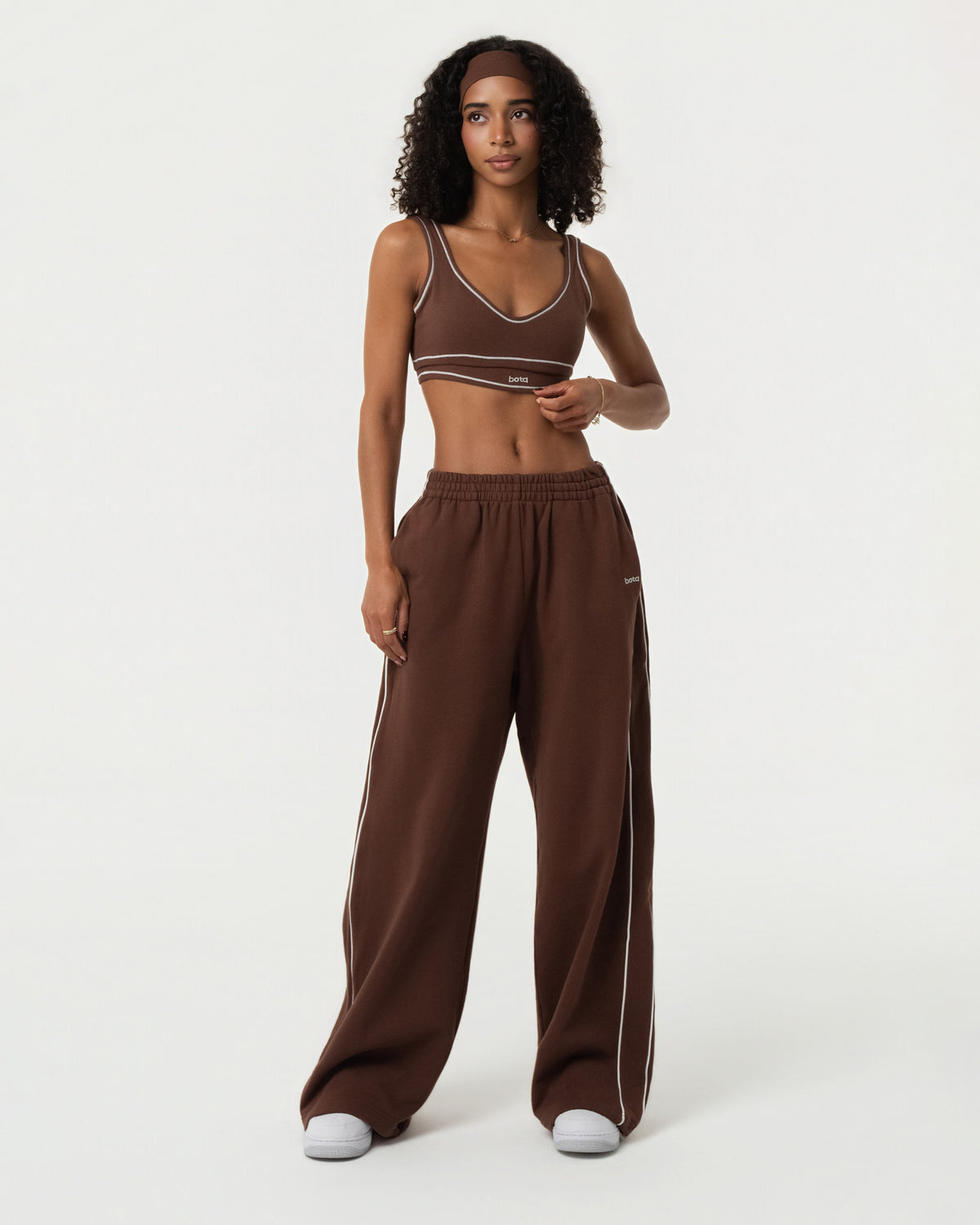 100% Organic Cotton Oversized Sweatpants - Chestnut