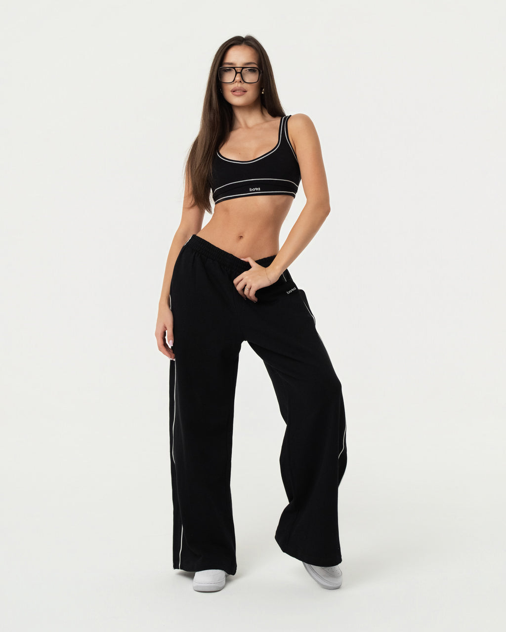 100% Organic Cotton Oversized Sweatpants - Black