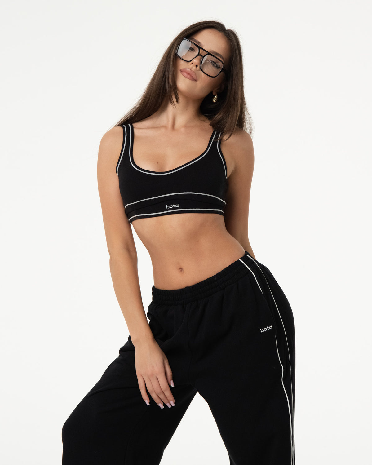 Organic Cotton Sports Bra - Black