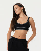 Organic Cotton Sports Bra - Black