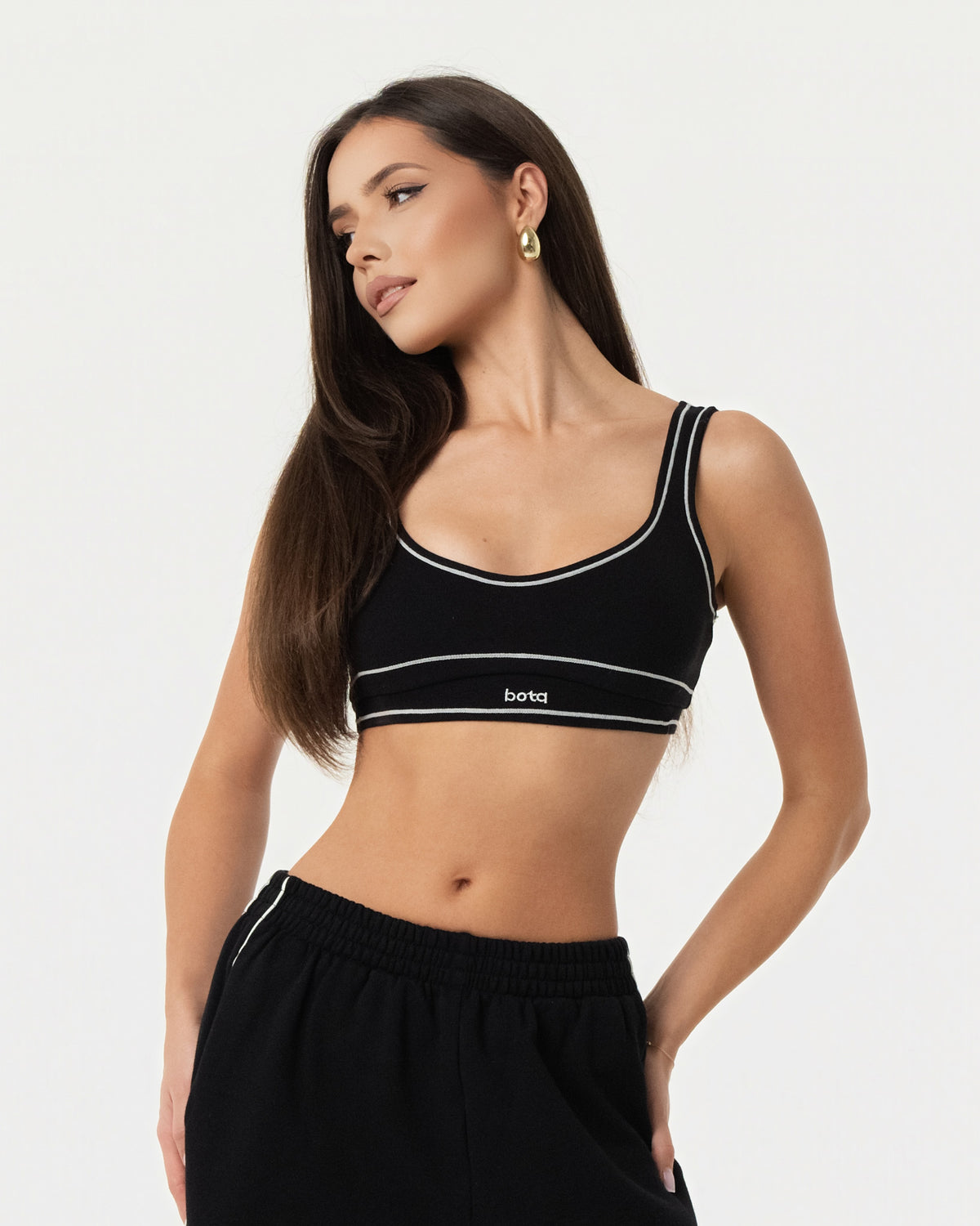 Organic Cotton Sports Bra - Black