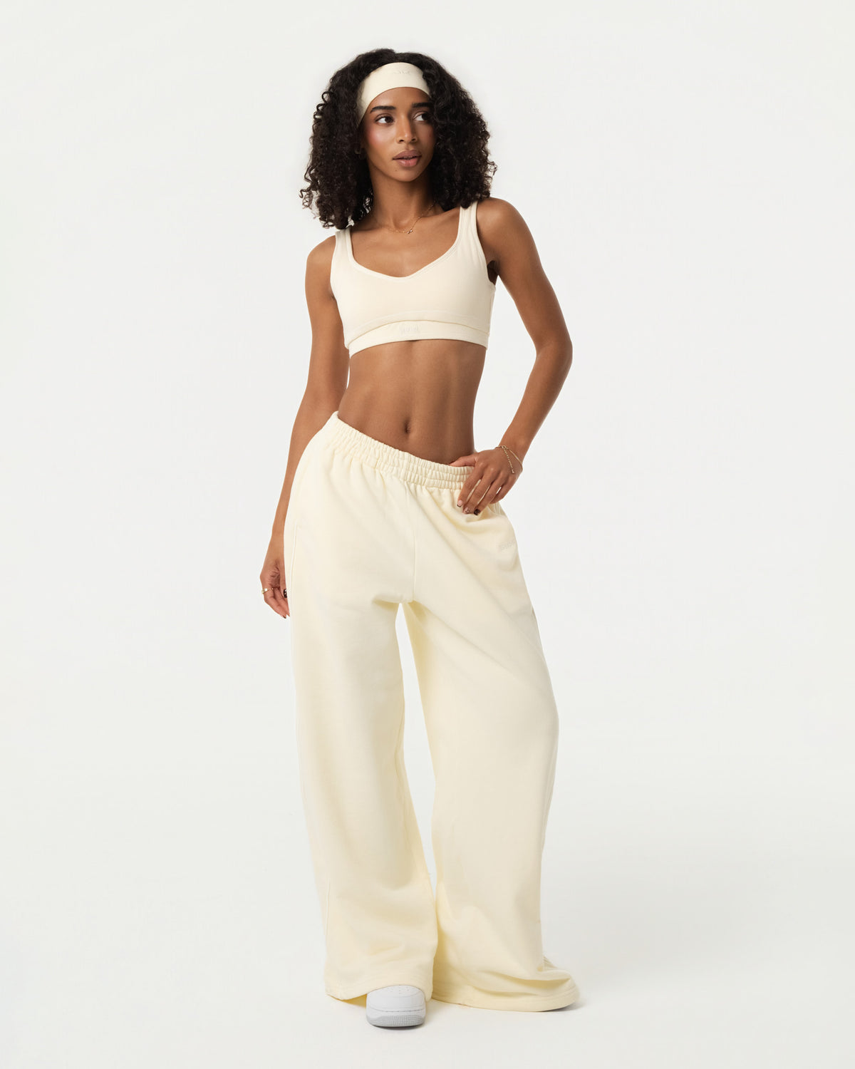 100% Organic Cotton Oversized Sweatpants - Buttercream