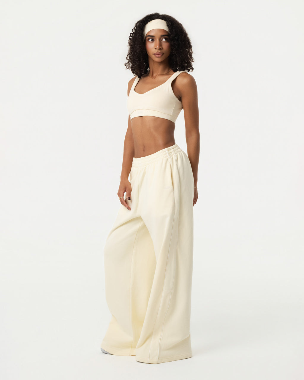 100% Organic Cotton Oversized Sweatpants - Buttercream