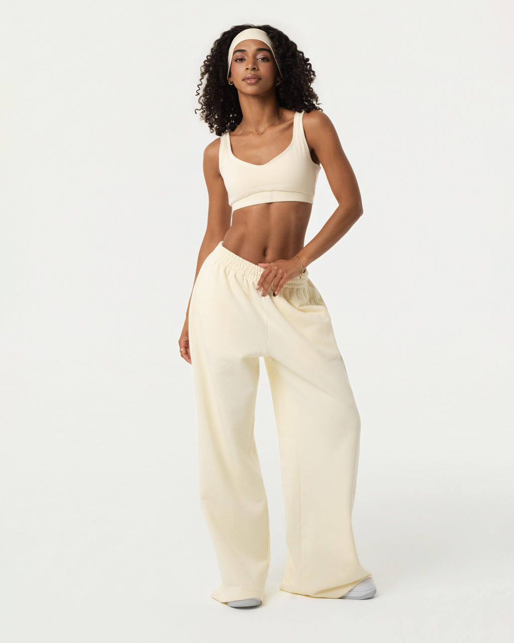 100% Organic Cotton Oversized Sweatpants - Buttercream