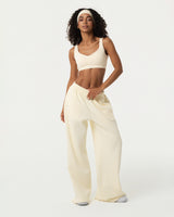 Organic Cotton Sports Bra & Sweatpants Set | Buttercream