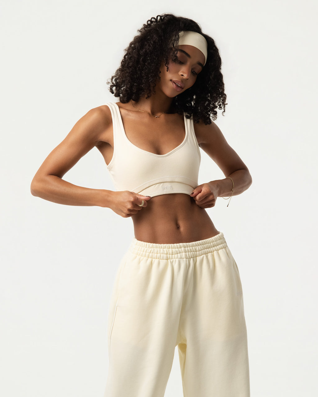Organic Cotton Sports Bra - Buttercream