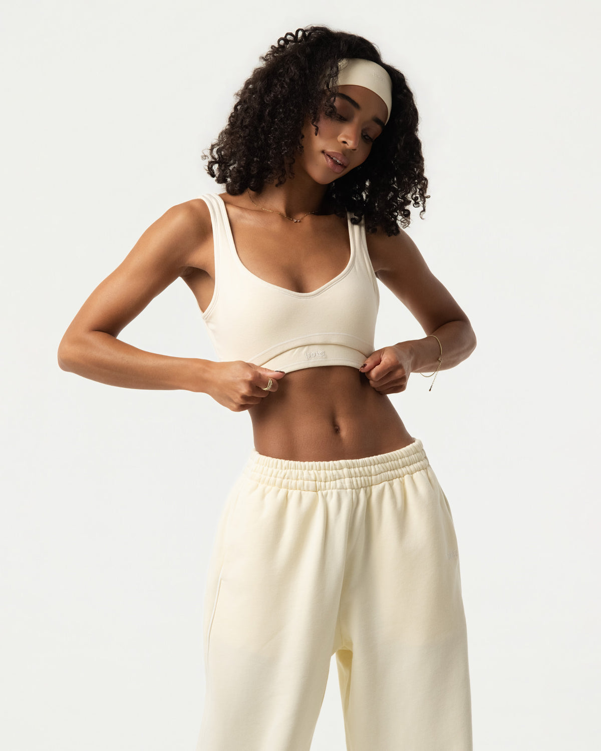 Organic Cotton Sports Bra - Buttercream