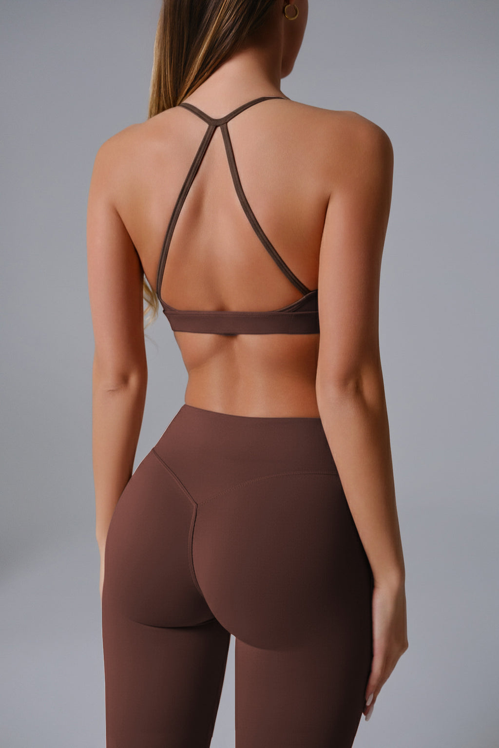 Samantha Invisible Scrunch Flare Leggings - Cocoa (FINAL SALE)