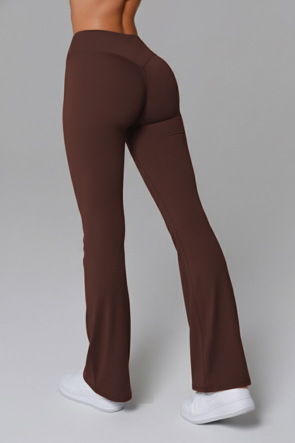 Samantha Invisible Scrunch Flare Leggings - Cocoa (FINAL SALE)