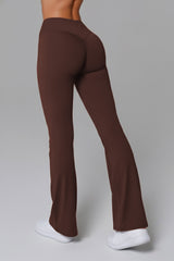 Samantha Invisible Scrunch Flare Leggings - Cocoa (FINAL SALE)