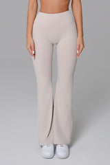 Samantha Invisible Scrunch Flare Leggings - Soft Cream (FINAL SALE)