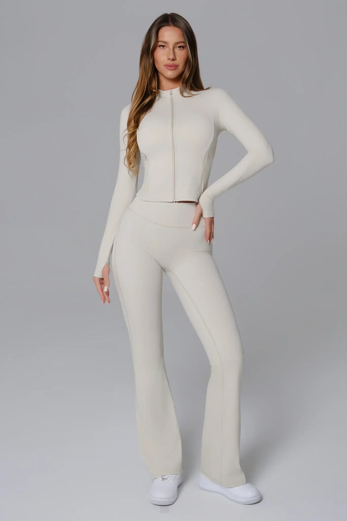 Stacey Flare Leggings - Ivory Clay (FINAL SALE)