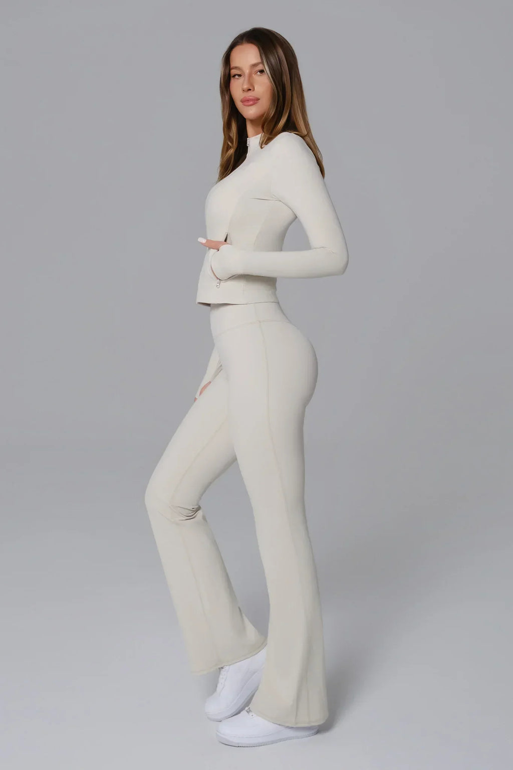 Stacey Flare Leggings - Ivory Clay (FINAL SALE)
