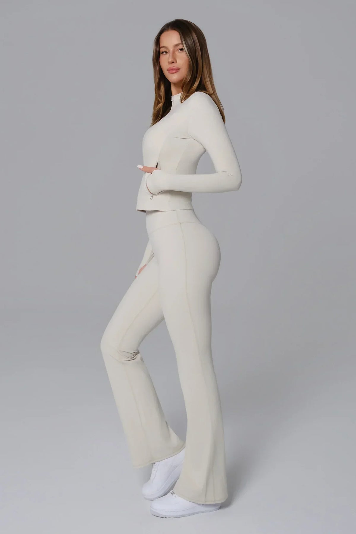 Stacey Flare Leggings - Ivory Clay (FINAL SALE)