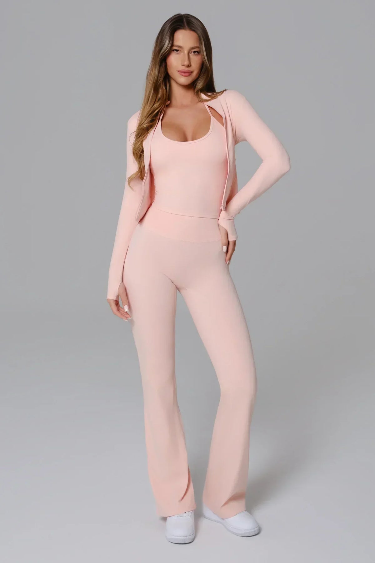 Stacey Flare Leggings - Peach (FINAL SALE)