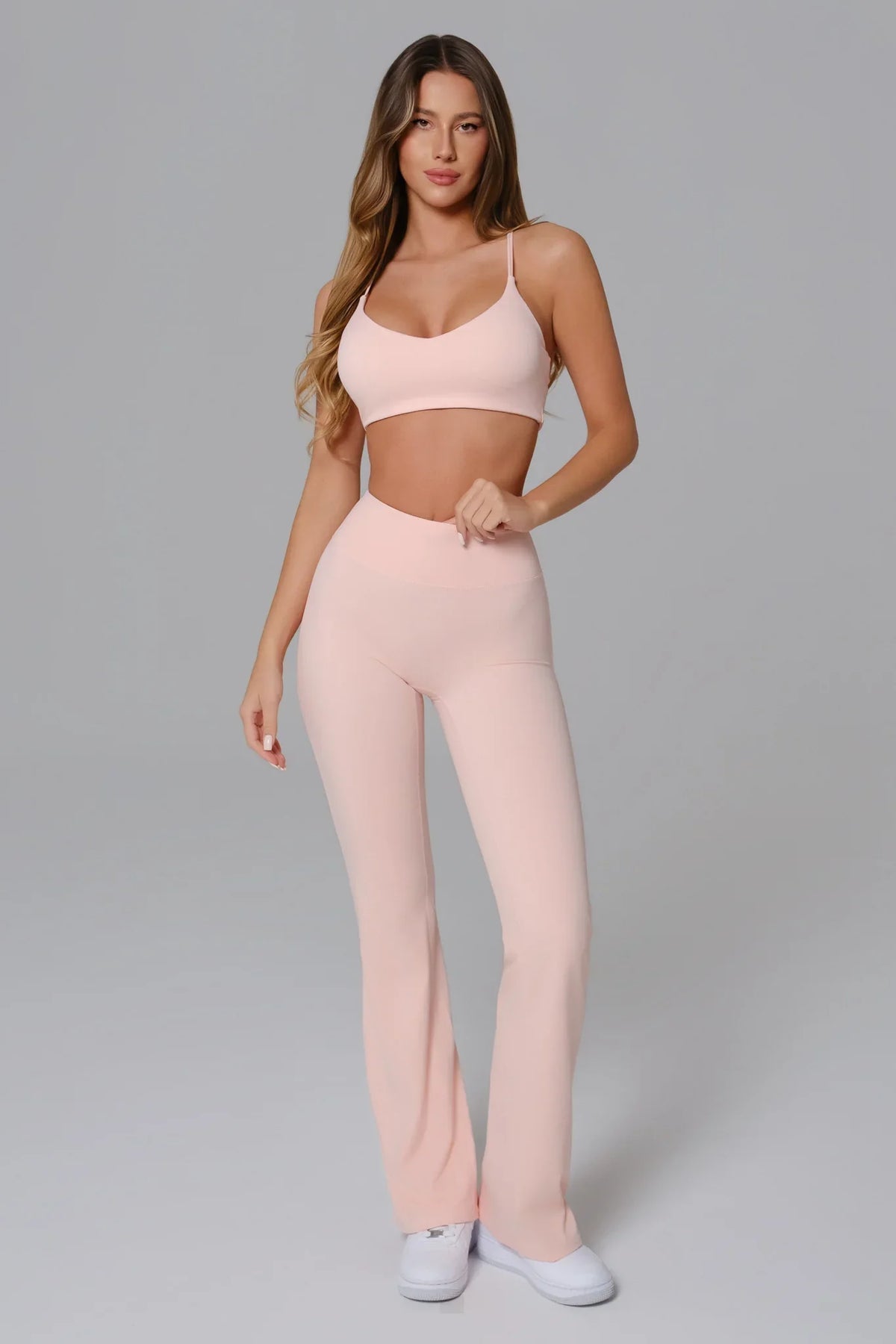 Stacey Flare Leggings - Peach (FINAL SALE)