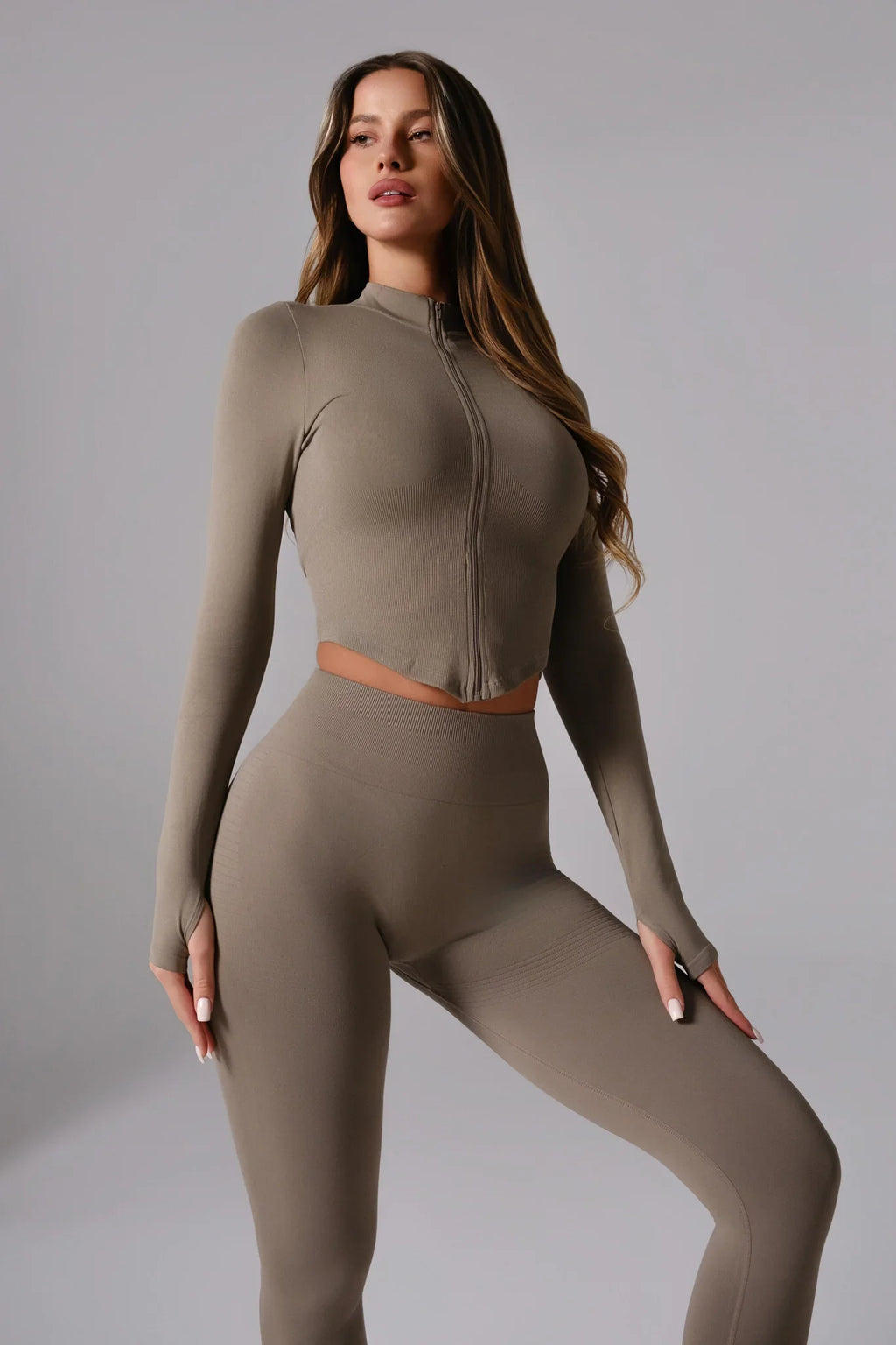 Stella Seamless Contour Leggings - Grullo Brown