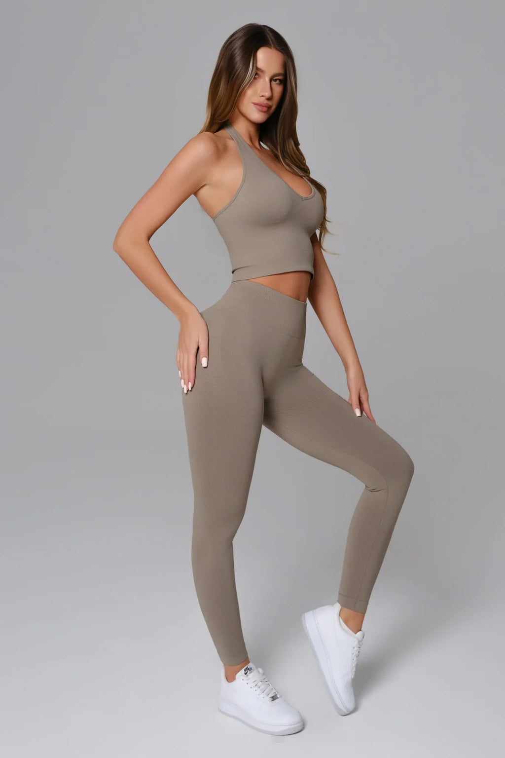 Stella Seamless Contour Leggings - Grullo Brown