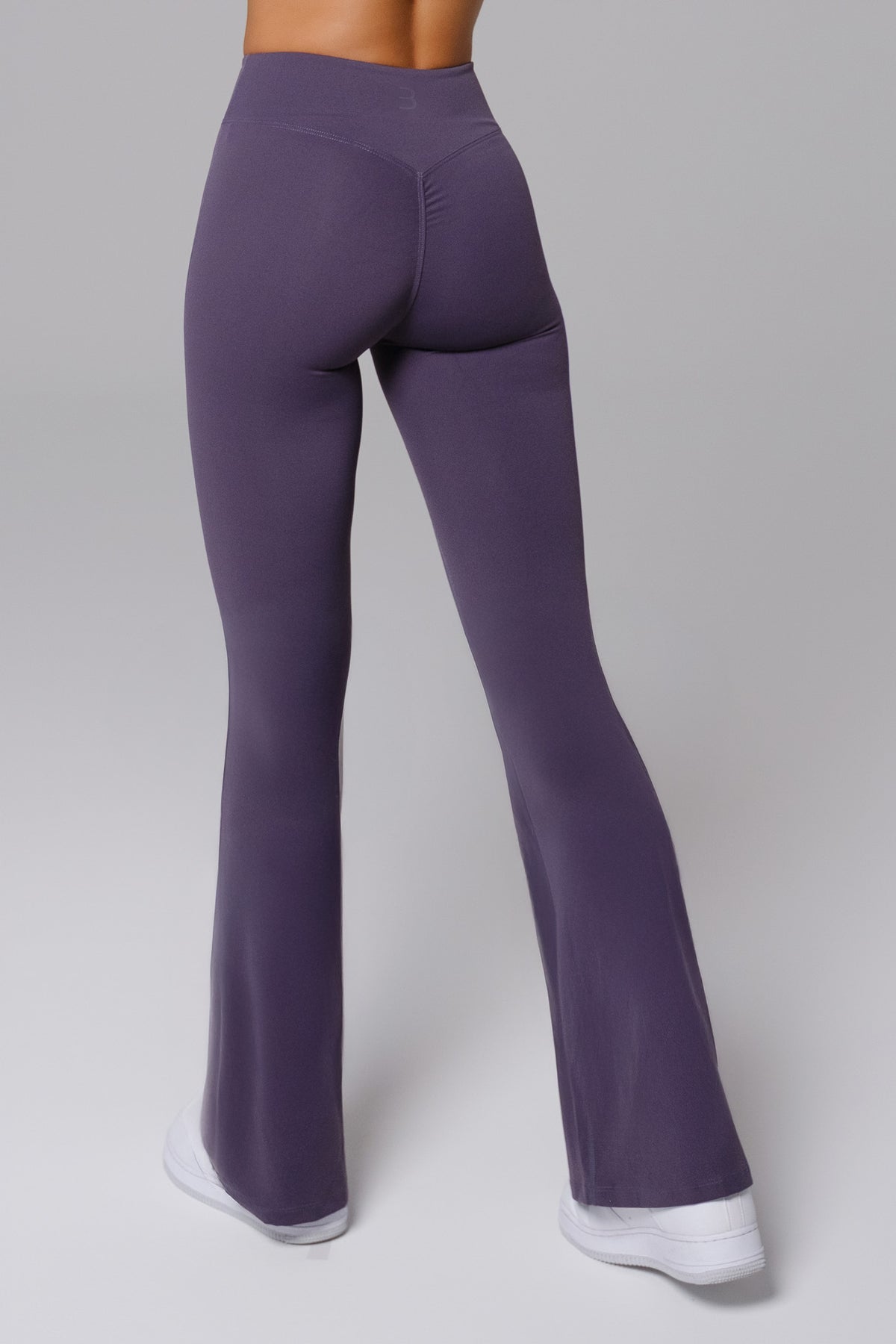 Zoe V-Waist Flare Leggings - Charcoal Navy (FINAL SALE)