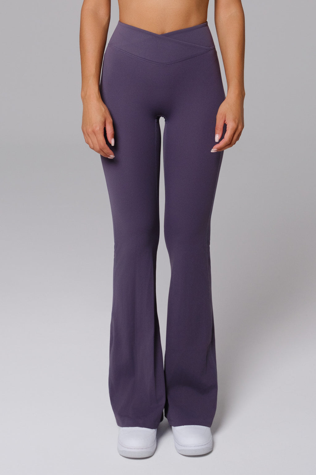 Zoe V-Waist Flare Leggings - Charcoal Navy (FINAL SALE)