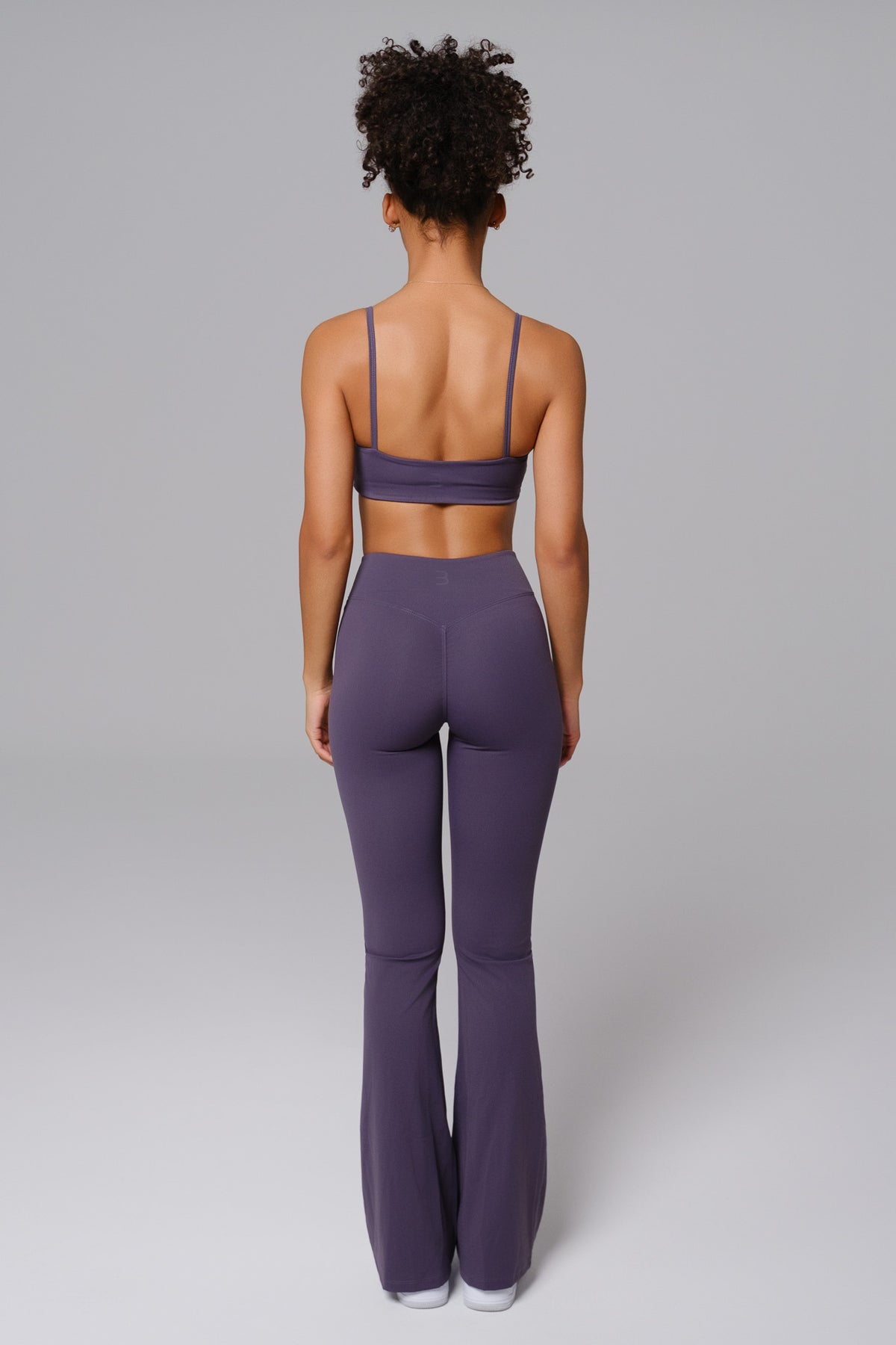 Zoe V-Waist Flare Leggings - Charcoal Navy (FINAL SALE)