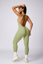 Breezy & Comfy Pistachio Jumpsuit with High Neckline By BOTA Official