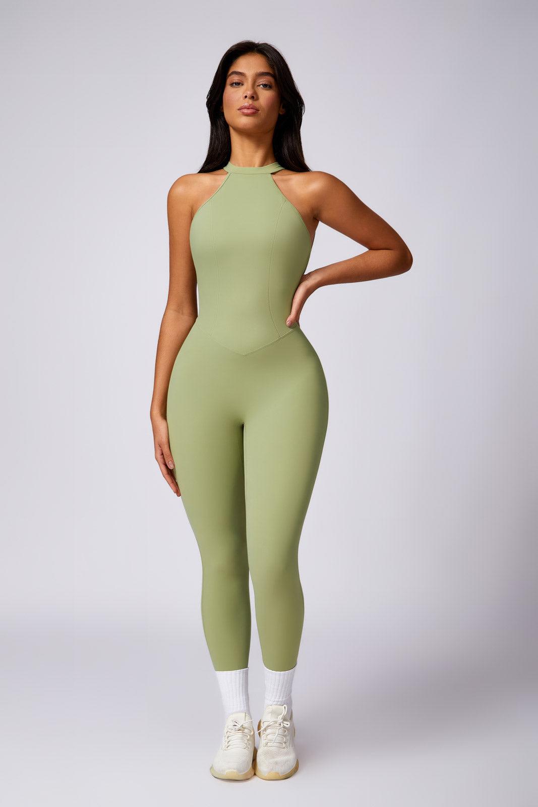 Breezy & Comfy Pistachio Jumpsuit with High Neckline By BOTA Official