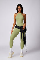 Breezy & Comfy Pistachio Jumpsuit with High Neckline By BOTA Official