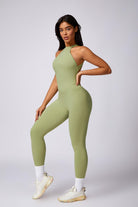 Breezy & Comfy Pistachio Jumpsuit with High Neckline By BOTA Official