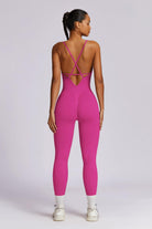 Bold & Beautiful Magenta Jumpsuit | V-Neck & Strappy Back By BOTA Official