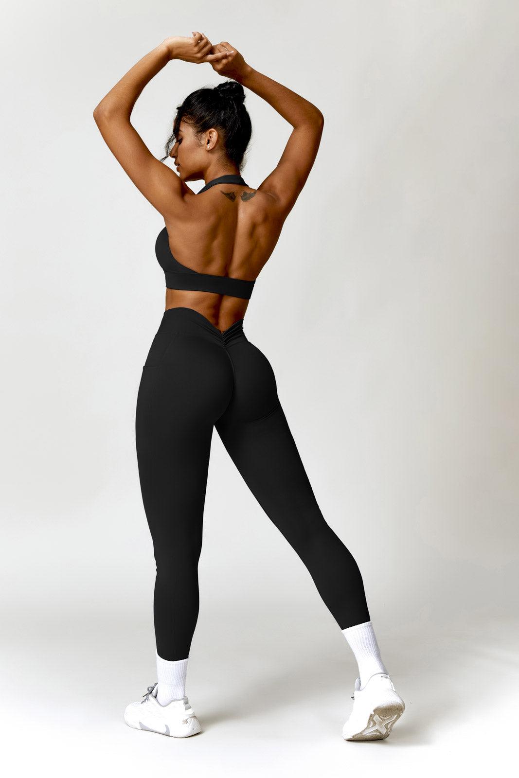 Squat Proof Black Leggings with Leg Side Pockets By BOTA Official