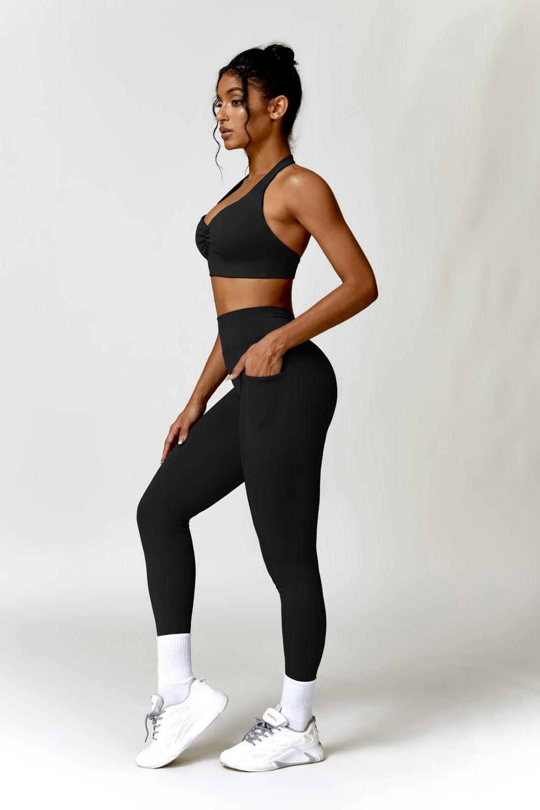 Squat Proof Black Leggings with Leg Side Pockets By BOTA Official