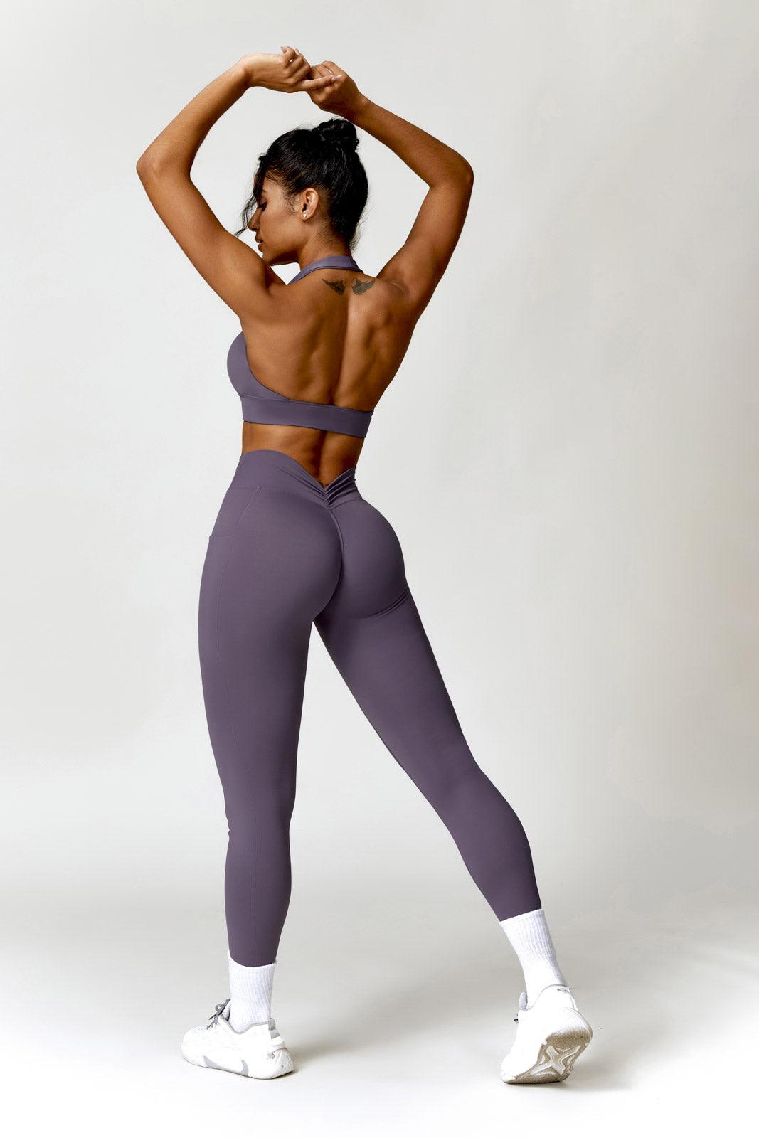 Flexible Taupe Leggings with Scrunch Back and Spandex Fabric By BOTA Official