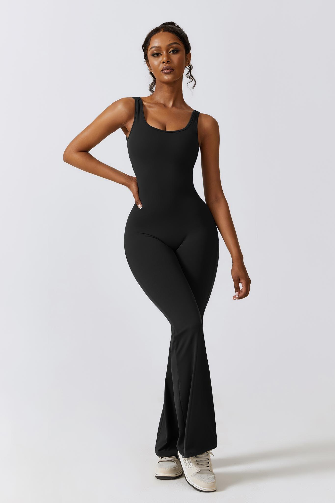 Black Stretch Jumpsuit | Sleeveless & Open Back By BOTA Official