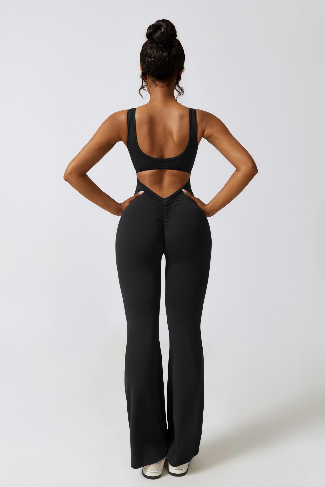 Black Stretch Jumpsuit | Sleeveless & Open Back By BOTA Official