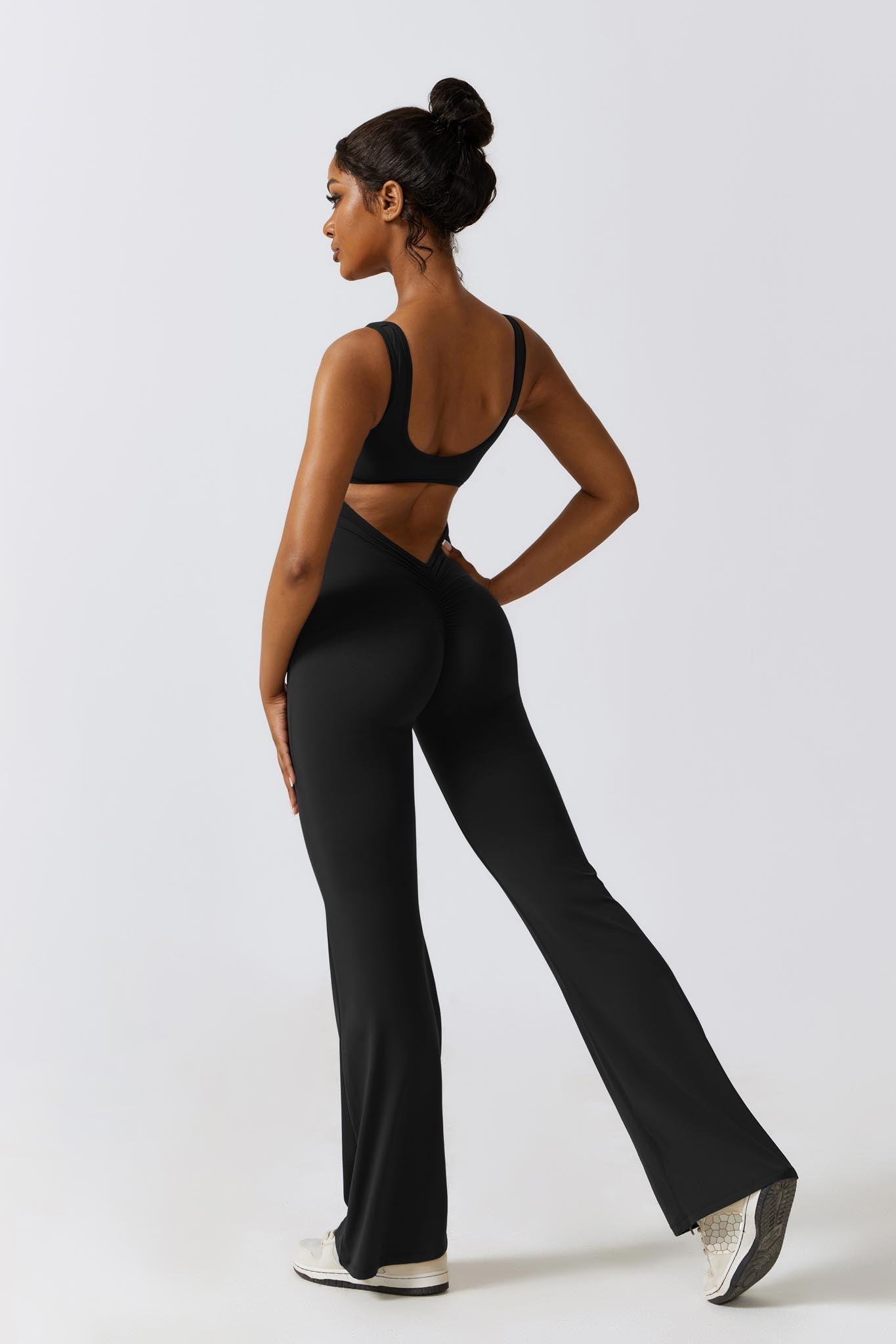 Black Stretch Jumpsuit | Sleeveless & Open Back By BOTA Official