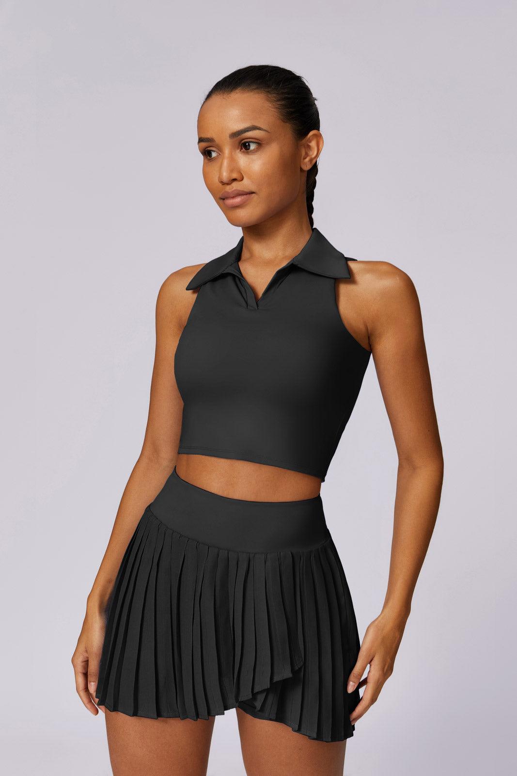 Fit Black Crop Top with Breathable and Comfy Spandex By BOTA Official