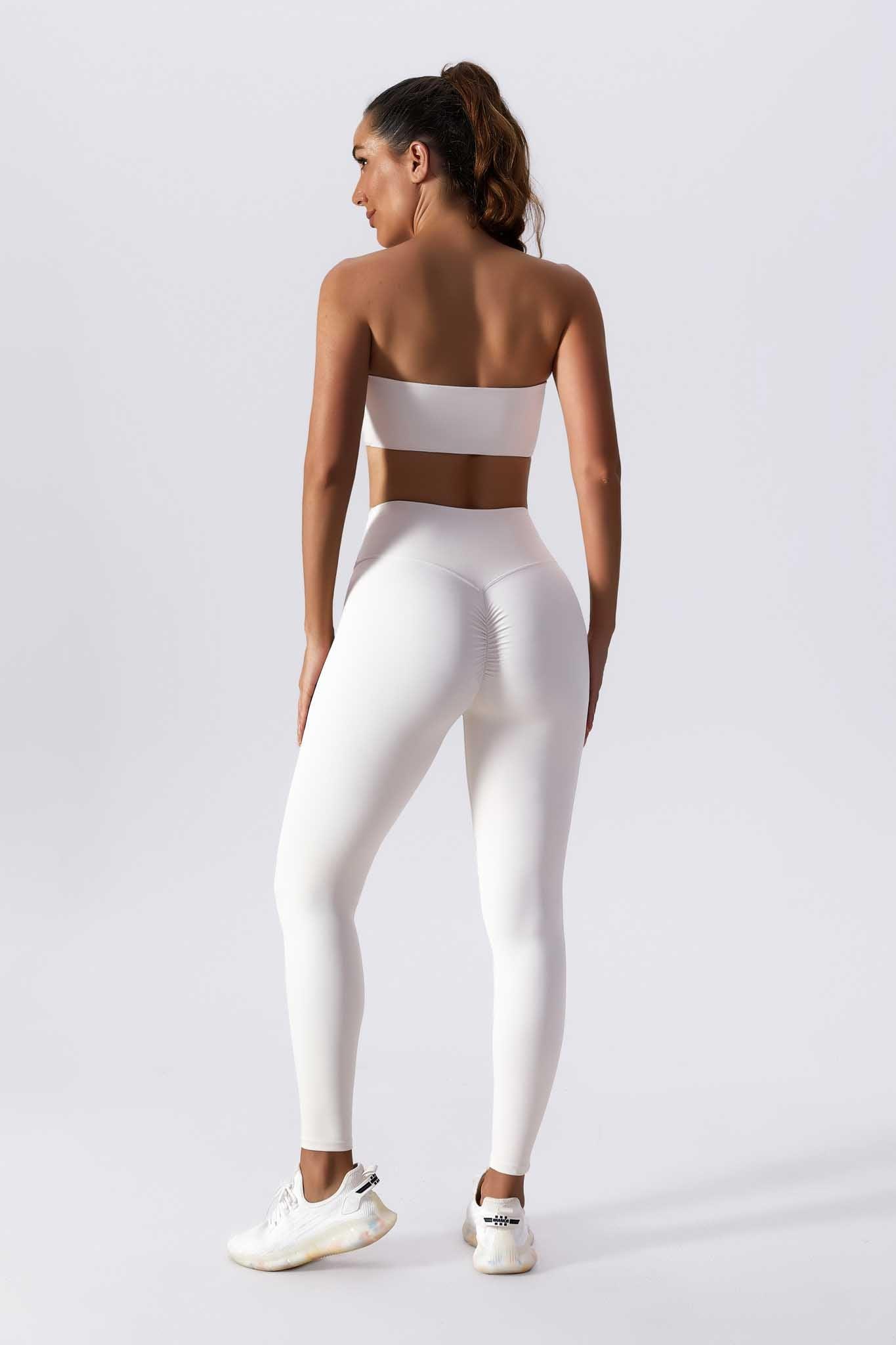 Seamless White Leggings with Comfortable Drawstring Waistband By BOTA Official