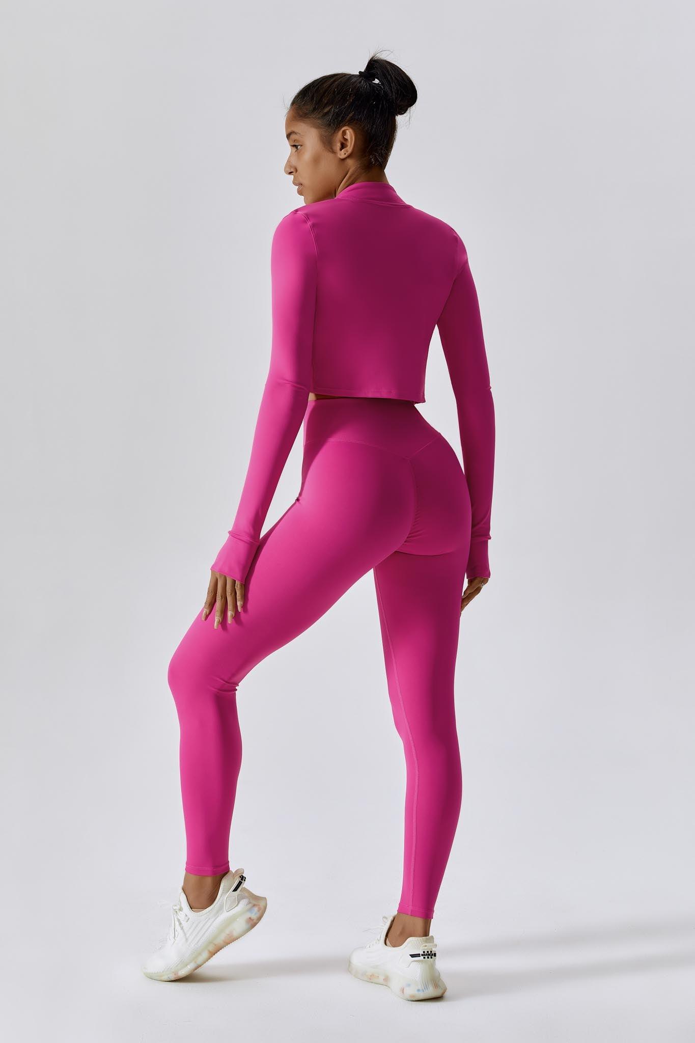 Comfortable Magenta Leggings Built with Polyamide and Elastane By BOTA Official